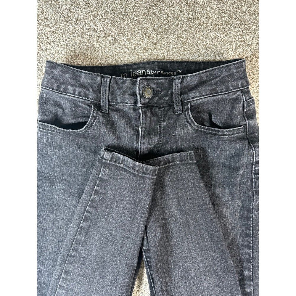 M Jeans by Maurices Womens Small Short Black Mid Rise Skinny Jeans Faded Denim